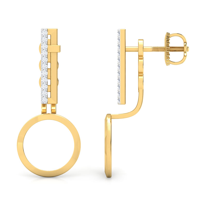 Bar and Hoop Diamond Ear Jackets