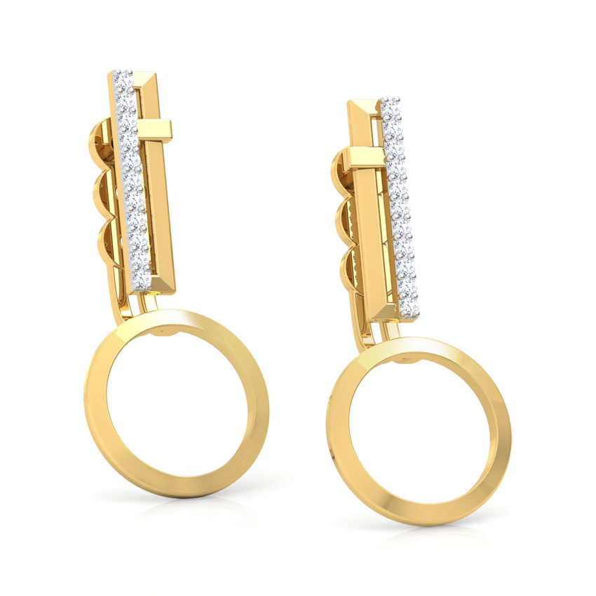 Bar and Hoop Diamond Ear Jackets