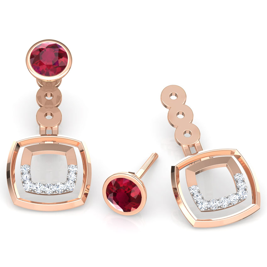 Square Connect Gemstone Ear Jackets Square Connect Gemstone Ear Jackets
