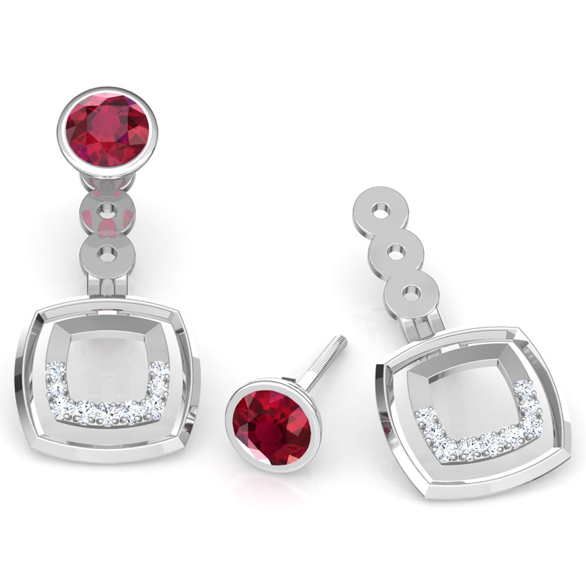 Square Connect Gemstone Ear Jackets Square Connect Gemstone Ear Jackets