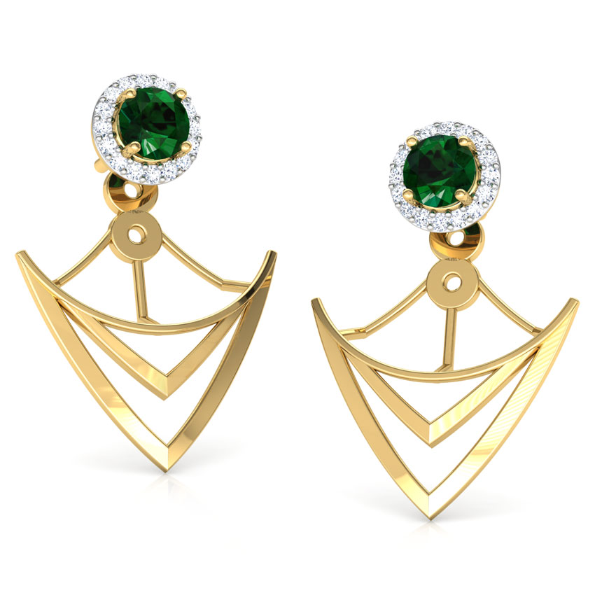 Conoid Gemstone Ear Jackets Conoid Gemstone Ear Jackets