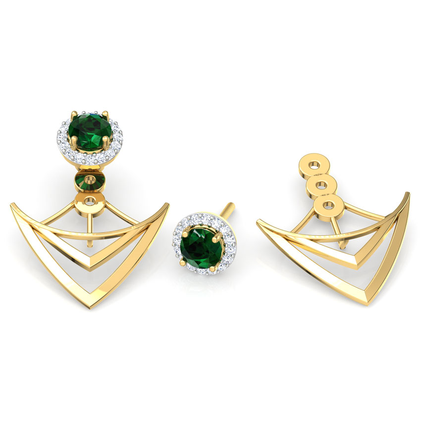 Conoid Gemstone Ear Jackets Conoid Gemstone Ear Jackets