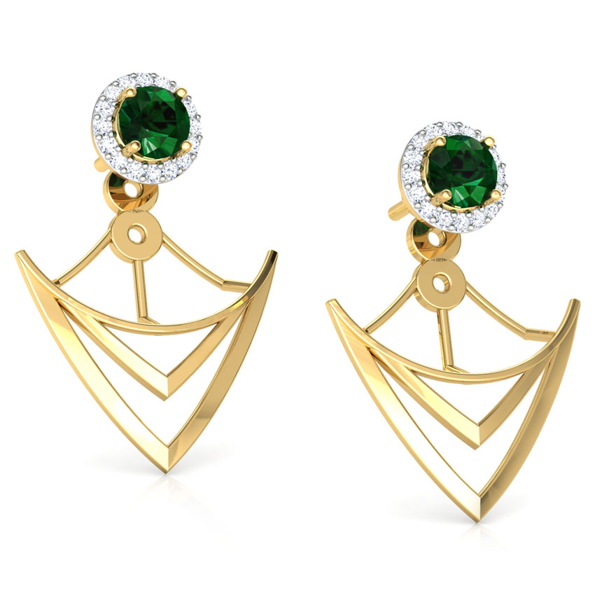 Conoid Gemstone Ear Jackets Conoid Gemstone Ear Jackets