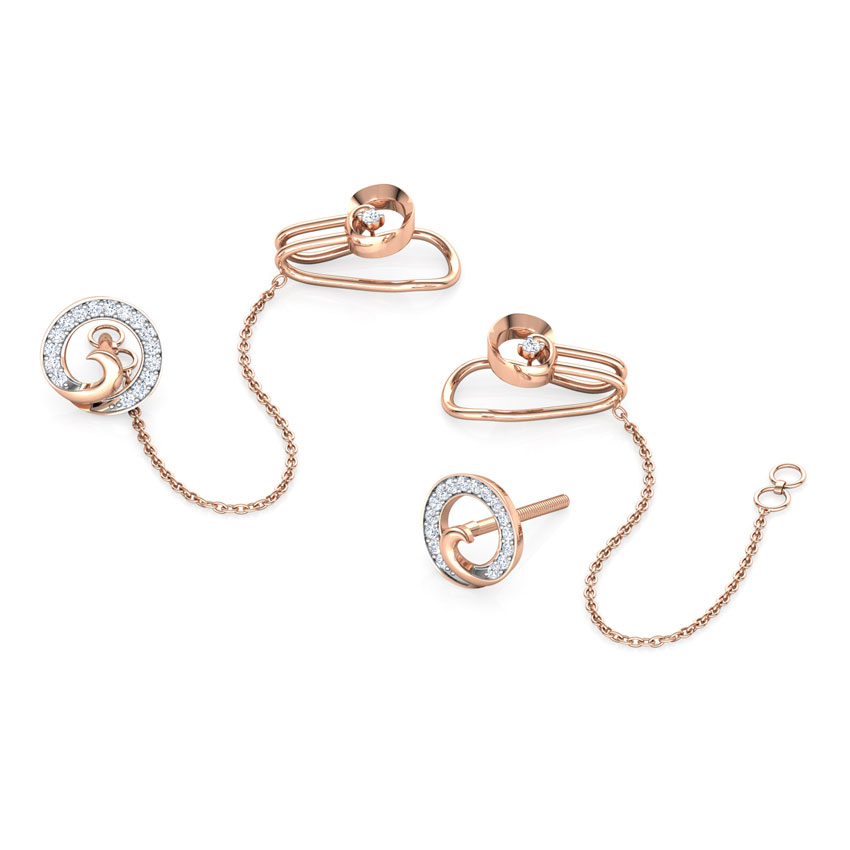 Swirly Chain Diamond Ear Cuffs Swirly Chain Diamond Ear Cuffs