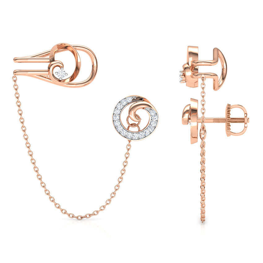 Swirly Chain Diamond Ear Cuffs Swirly Chain Diamond Ear Cuffs