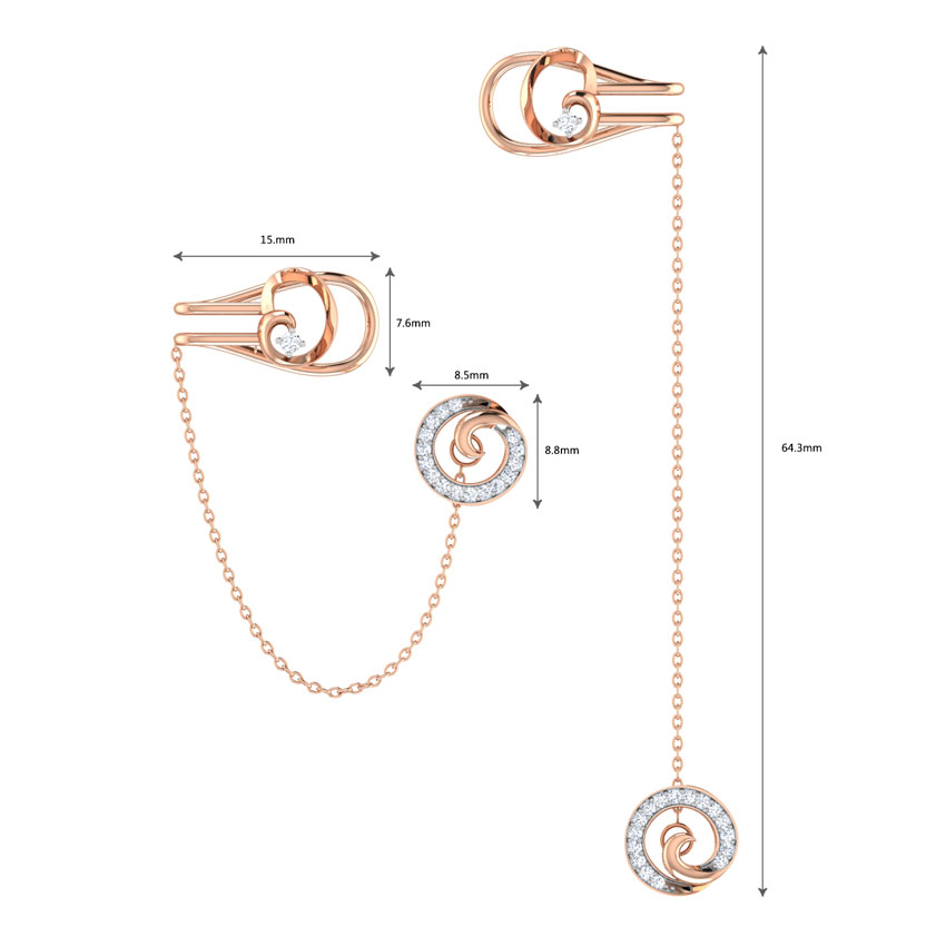 Swirly Chain Diamond Ear Cuffs Swirly Chain Diamond Ear Cuffs