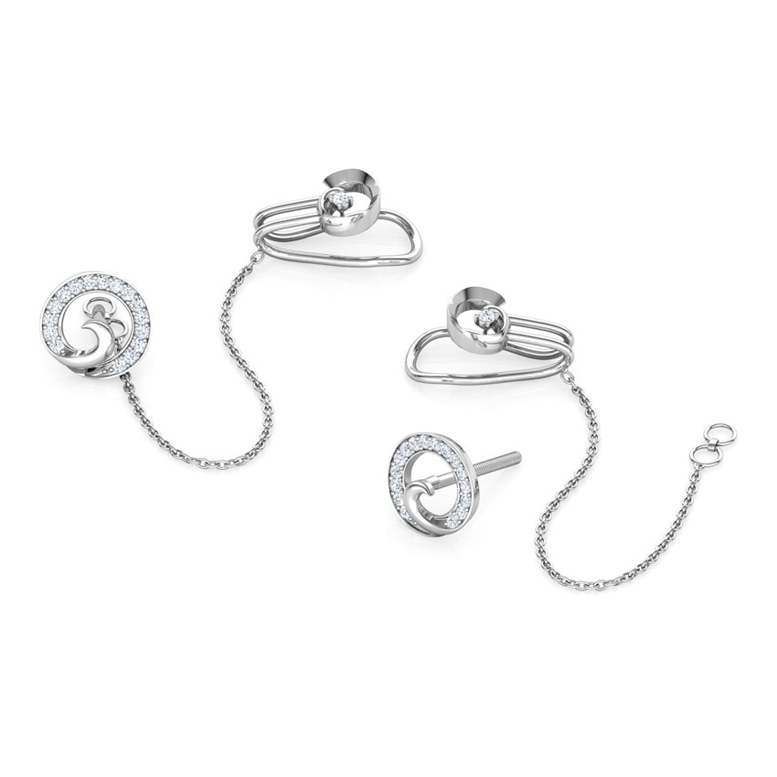 Swirly Chain Diamond Ear Cuffs Swirly Chain Diamond Ear Cuffs