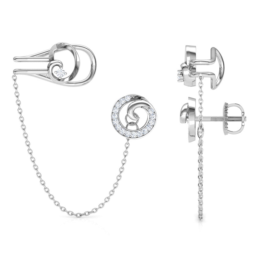 Swirly Chain Diamond Ear Cuffs Swirly Chain Diamond Ear Cuffs