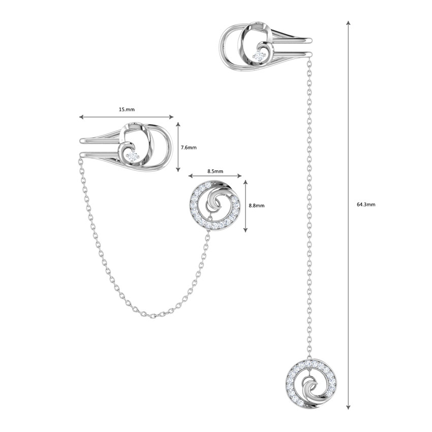 Swirly Chain Diamond Ear Cuffs Swirly Chain Diamond Ear Cuffs