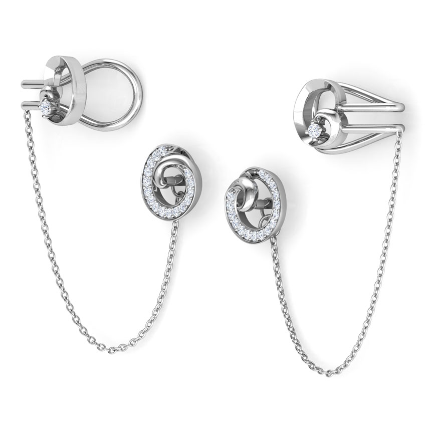 Swirly Chain Diamond Ear Cuffs Swirly Chain Diamond Ear Cuffs