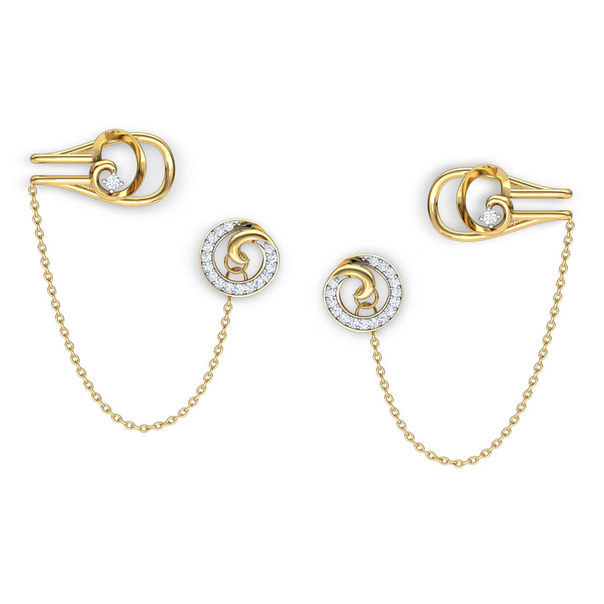 Swirly Chain Diamond Ear Cuffs Swirly Chain Diamond Ear Cuffs