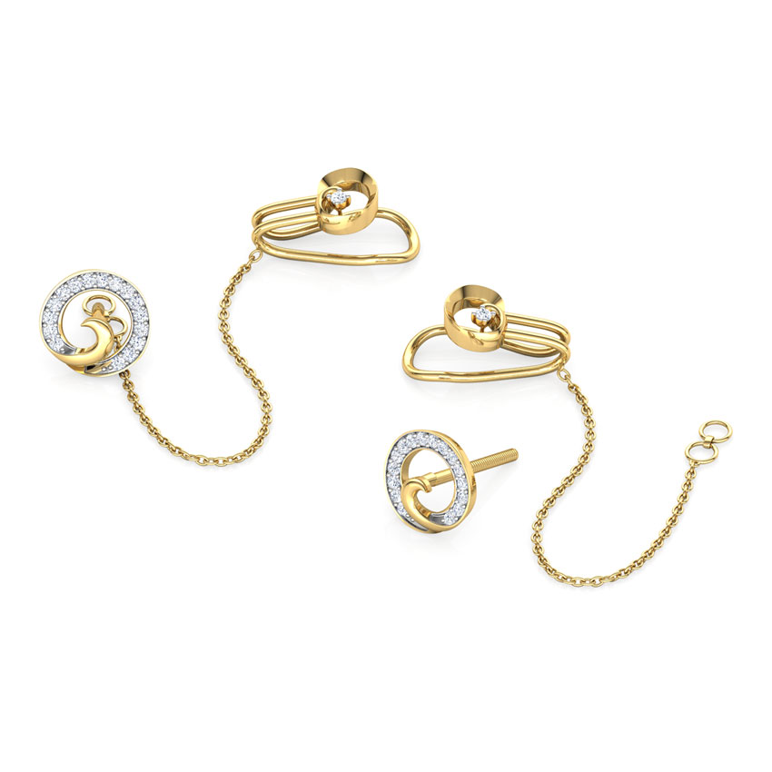 Swirly Chain Diamond Ear Cuffs Swirly Chain Diamond Ear Cuffs