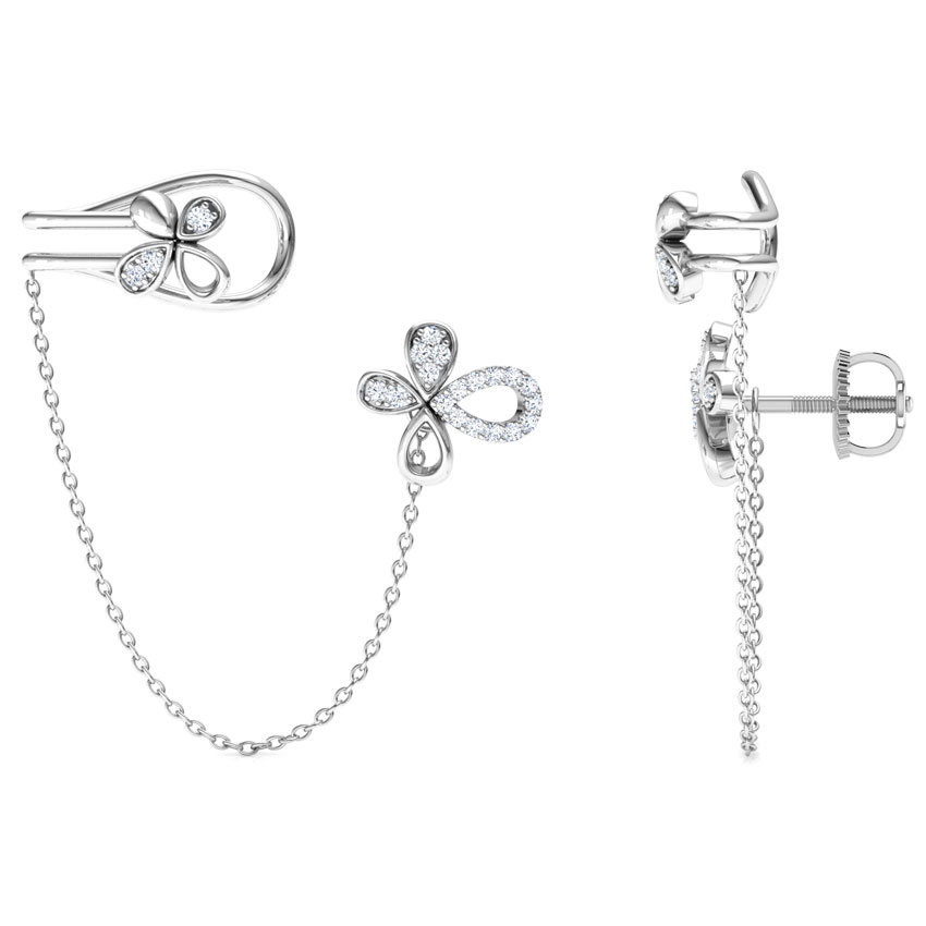 Floret Chain Diamond Ear Cuffs Floret Chain Diamond Ear Cuffs
