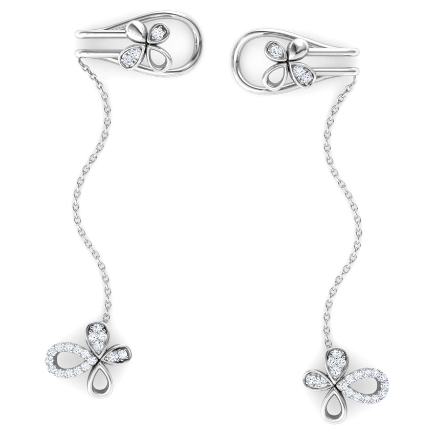 Floret Chain Diamond Ear Cuffs Floret Chain Diamond Ear Cuffs