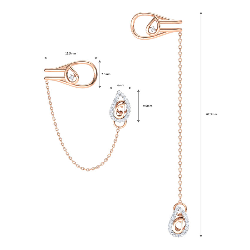 Paisley Chain Diamond Ear Cuffs Paisley Chain Diamond Ear Cuffs