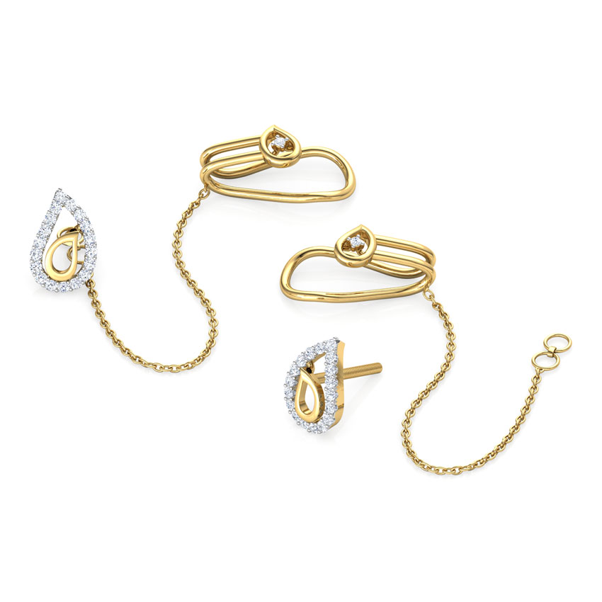 Paisley Chain Diamond Ear Cuffs Paisley Chain Diamond Ear Cuffs