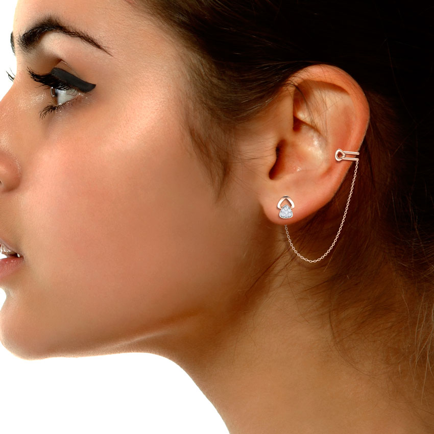 Triad Chain Diamond Ear Cuffs Triad Chain Diamond Ear Cuffs