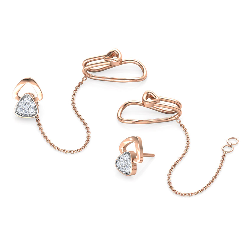 Triad Chain Diamond Ear Cuffs Triad Chain Diamond Ear Cuffs