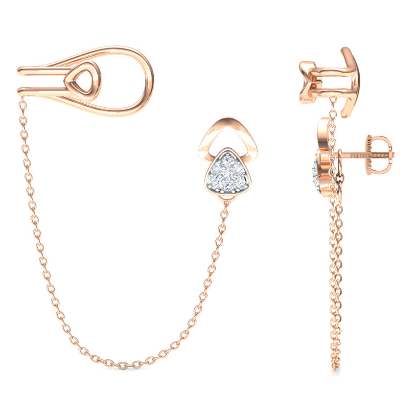Triad Chain Diamond Ear Cuffs Triad Chain Diamond Ear Cuffs