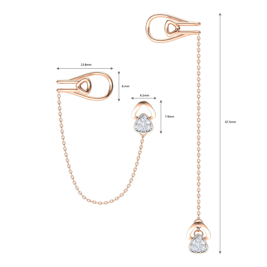 Triad Chain Diamond Ear Cuffs Triad Chain Diamond Ear Cuffs