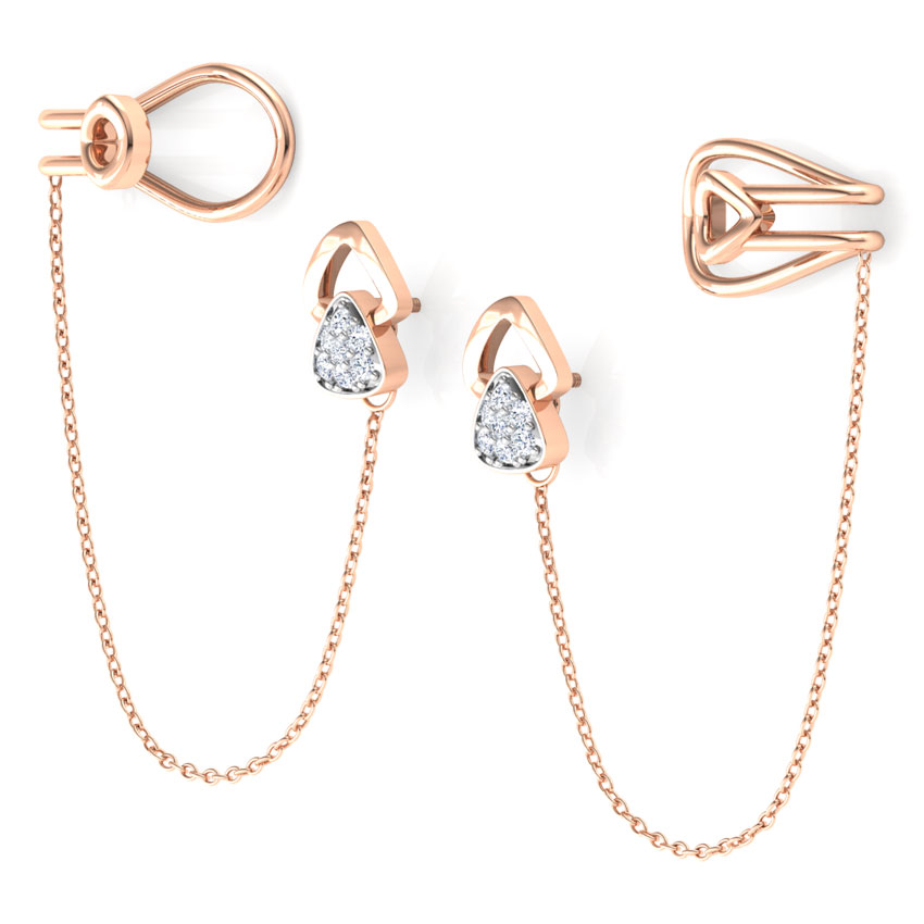 Triad Chain Diamond Ear Cuffs Triad Chain Diamond Ear Cuffs