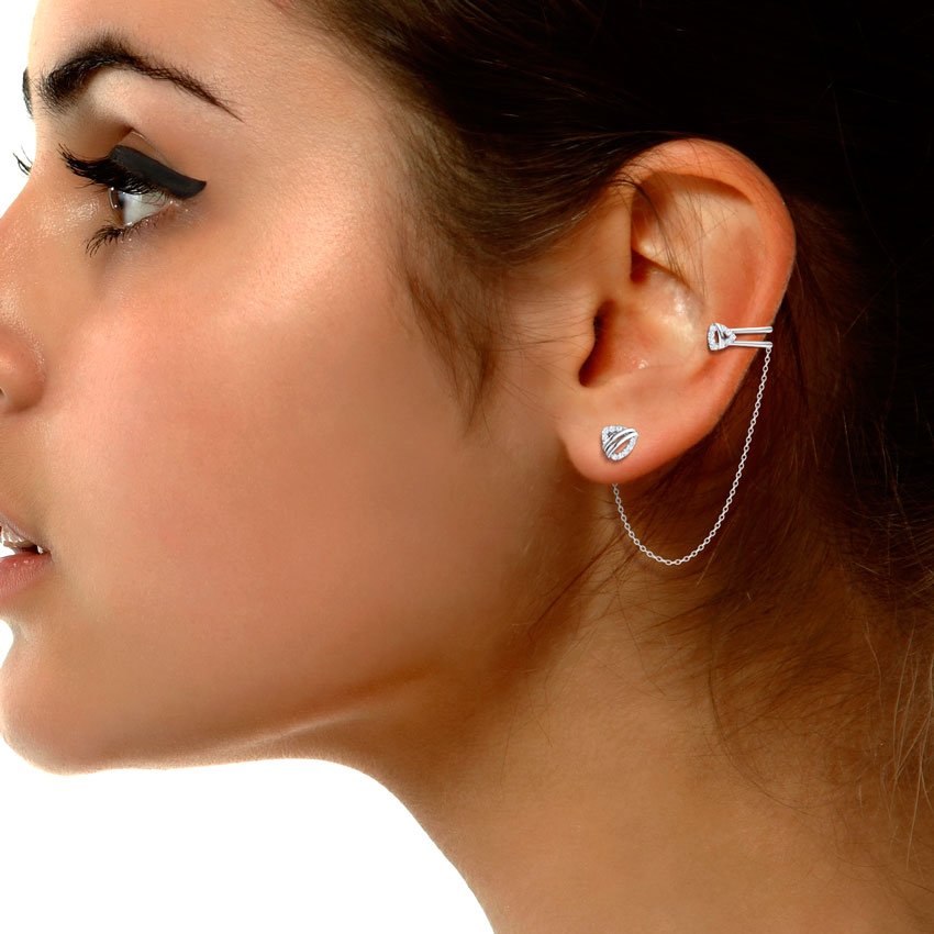 Trigon Chain Diamond Ear Cuffs Trigon Chain Diamond Ear Cuffs