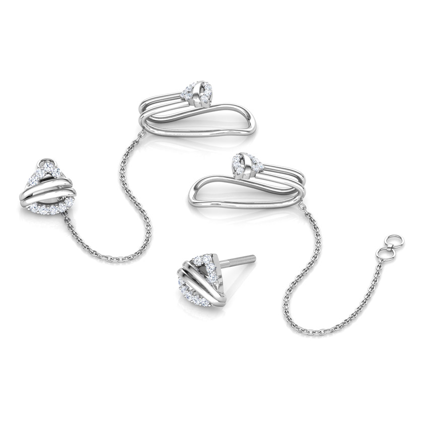 Trigon Chain Diamond Ear Cuffs Trigon Chain Diamond Ear Cuffs