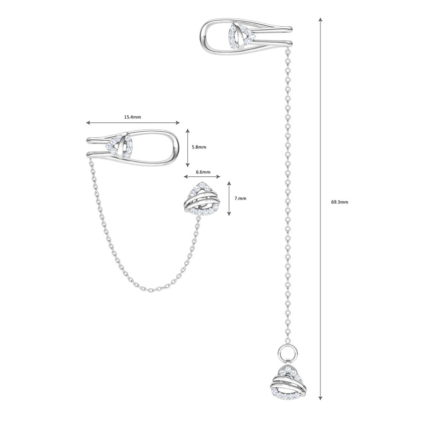 Trigon Chain Diamond Ear Cuffs Trigon Chain Diamond Ear Cuffs