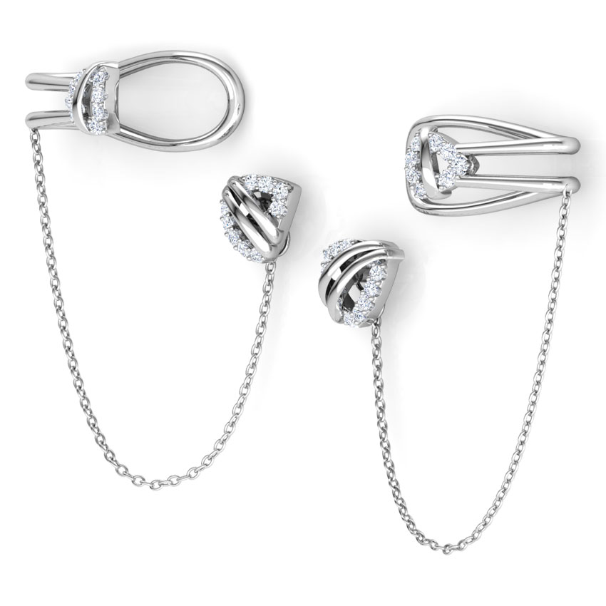 Trigon Chain Diamond Ear Cuffs Trigon Chain Diamond Ear Cuffs