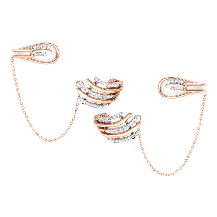 Arch Chain Diamond Ear Cuffs Arch Chain Diamond Ear Cuffs