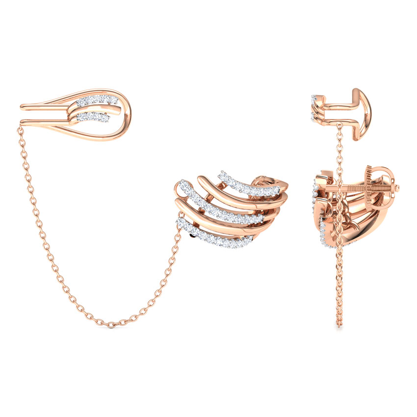 Arch Chain Diamond Ear Cuffs Arch Chain Diamond Ear Cuffs