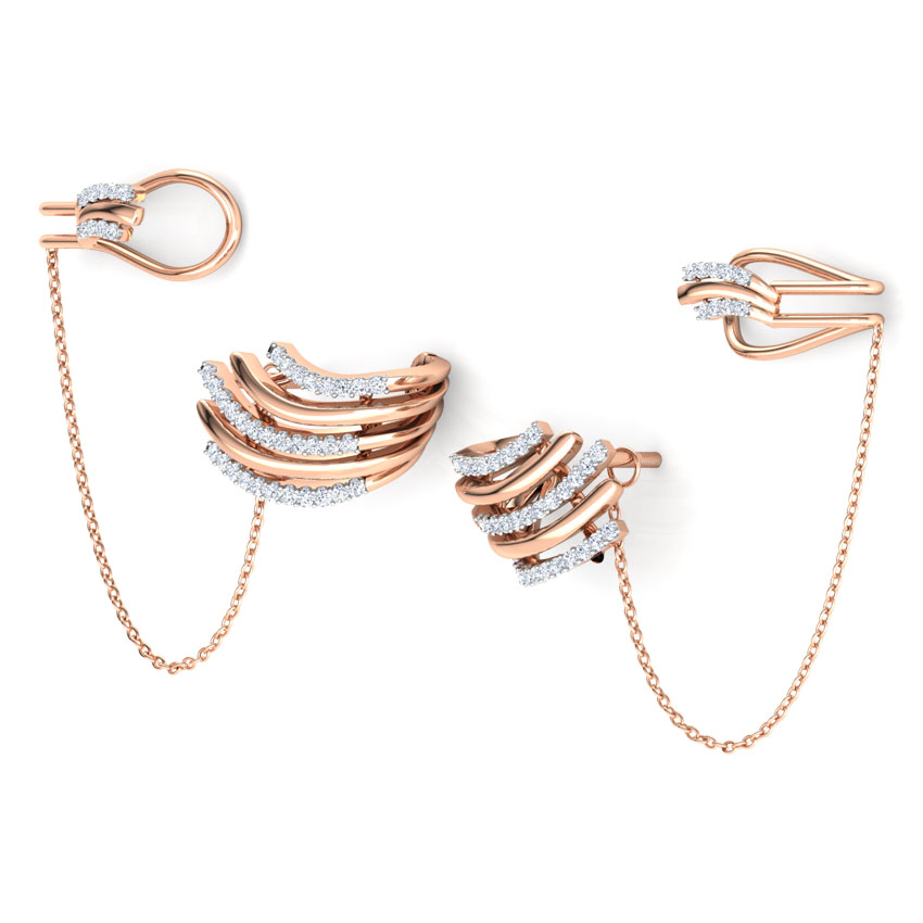 Arch Chain Diamond Ear Cuffs Arch Chain Diamond Ear Cuffs