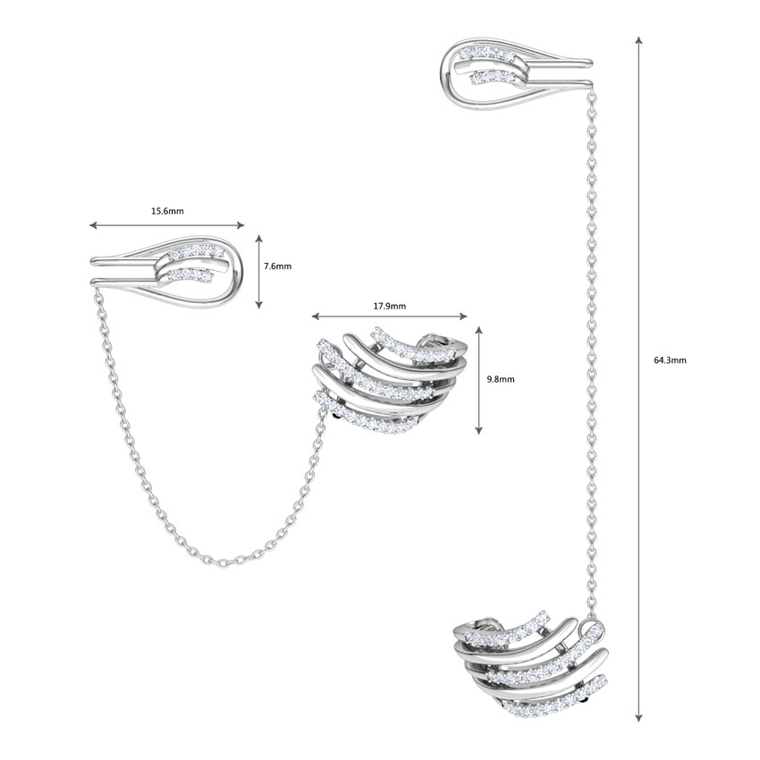 Arch Chain Diamond Ear Cuffs Arch Chain Diamond Ear Cuffs