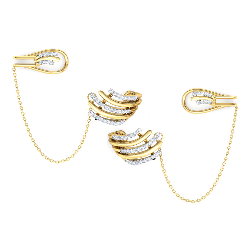 Arch Chain Diamond Ear Cuffs Arch Chain Diamond Ear Cuffs