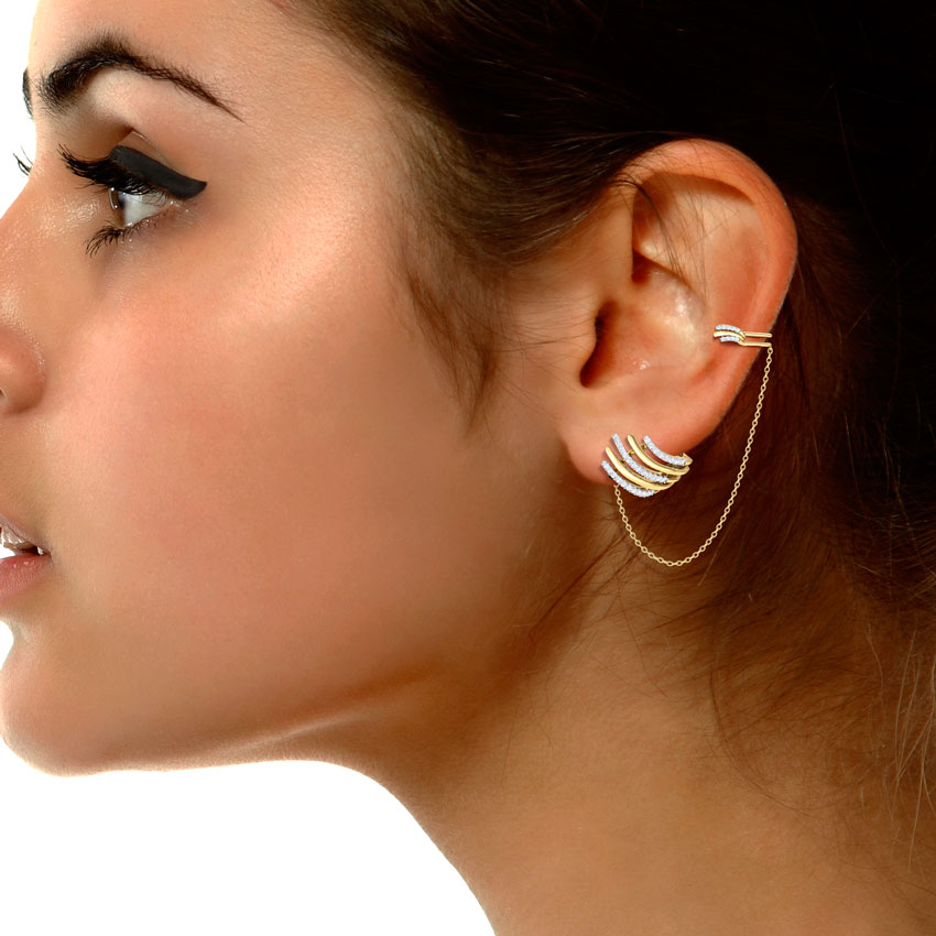 Arch Chain Diamond Ear Cuffs Arch Chain Diamond Ear Cuffs
