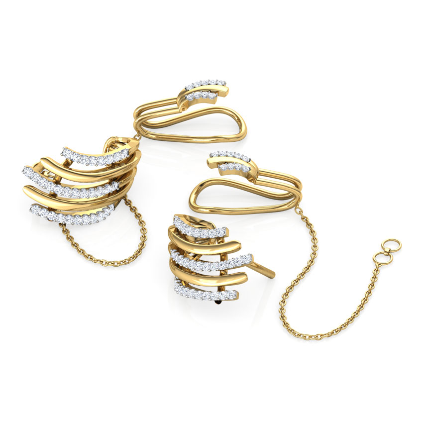 Arch Chain Diamond Ear Cuffs Arch Chain Diamond Ear Cuffs