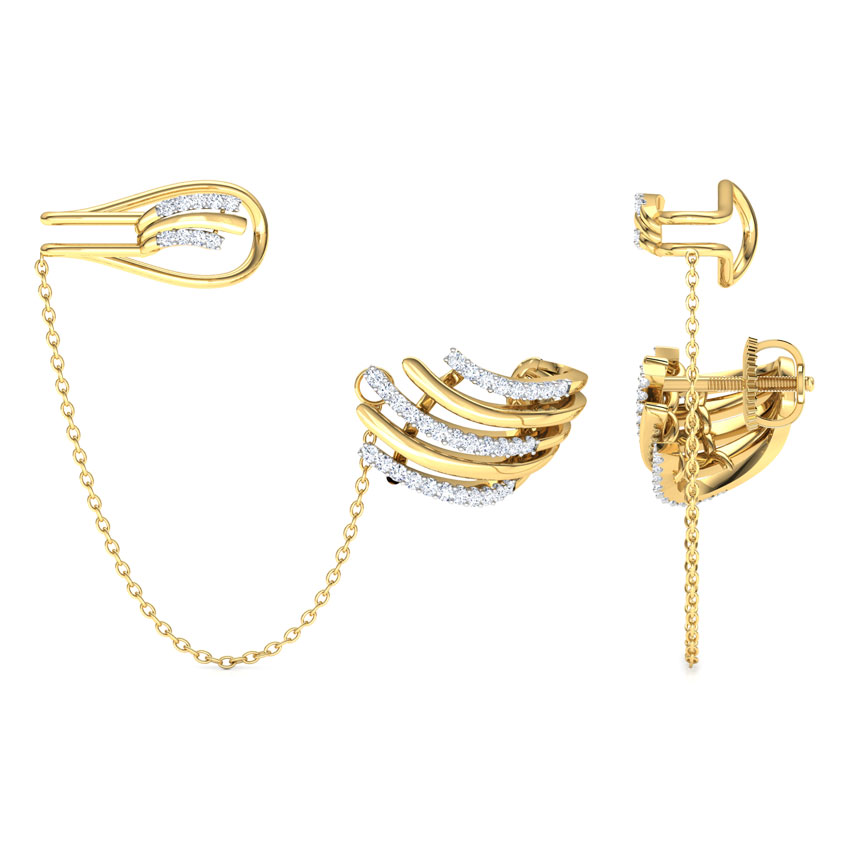 Arch Chain Diamond Ear Cuffs Arch Chain Diamond Ear Cuffs