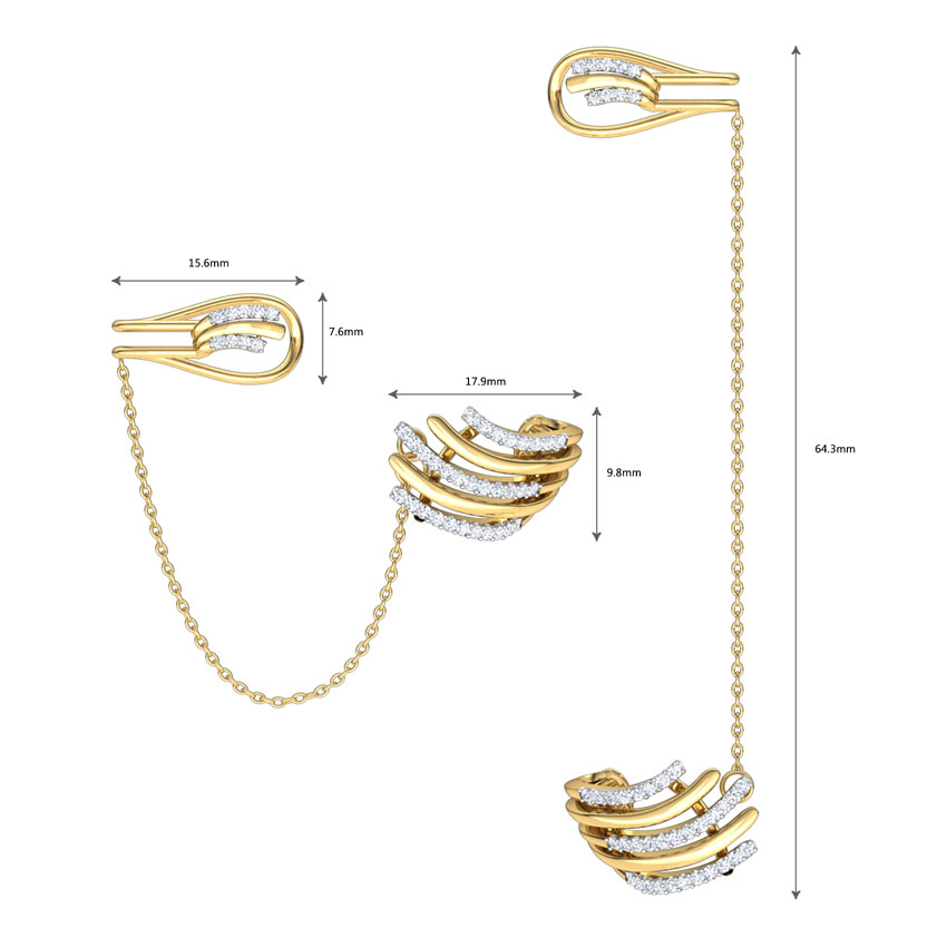 Arch Chain Diamond Ear Cuffs Arch Chain Diamond Ear Cuffs