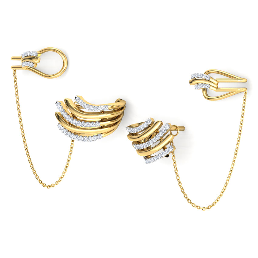 Arch Chain Diamond Ear Cuffs Arch Chain Diamond Ear Cuffs