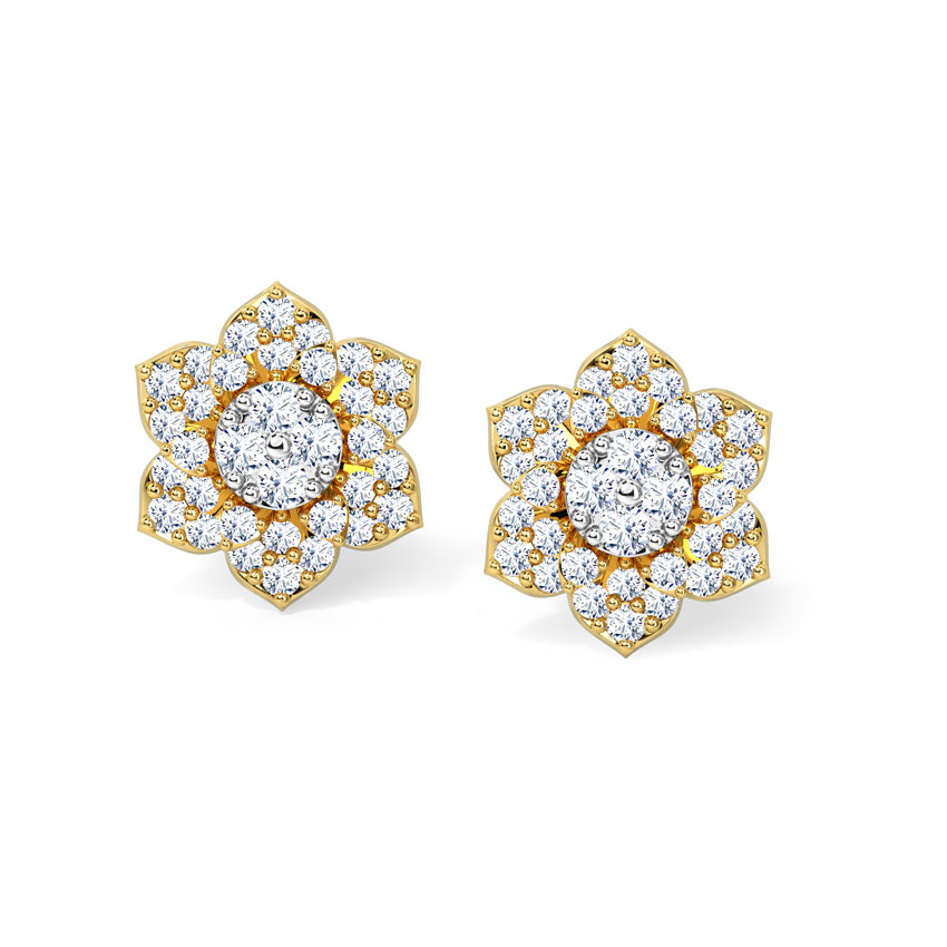 Bellum Flower Diamond Stud Earrings