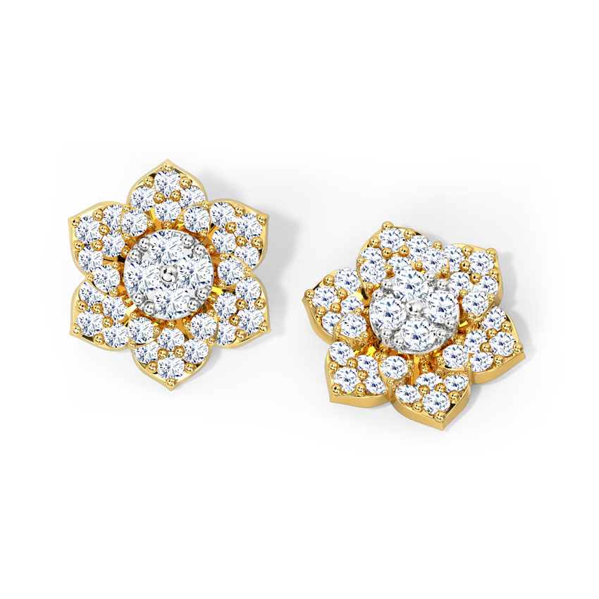 Bellum Flower Diamond Stud Earrings