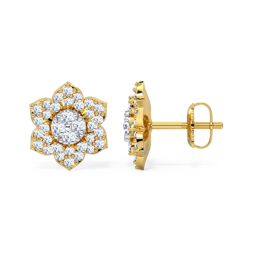 Bellum Flower Diamond Stud Earrings
