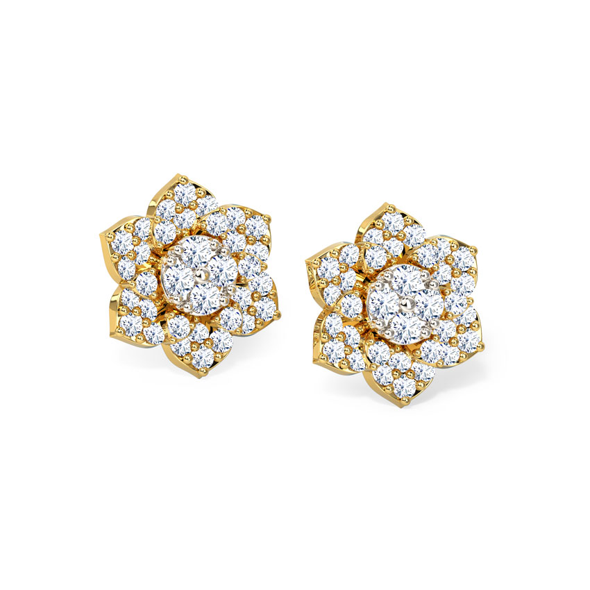 Bellum Flower Diamond Stud Earrings