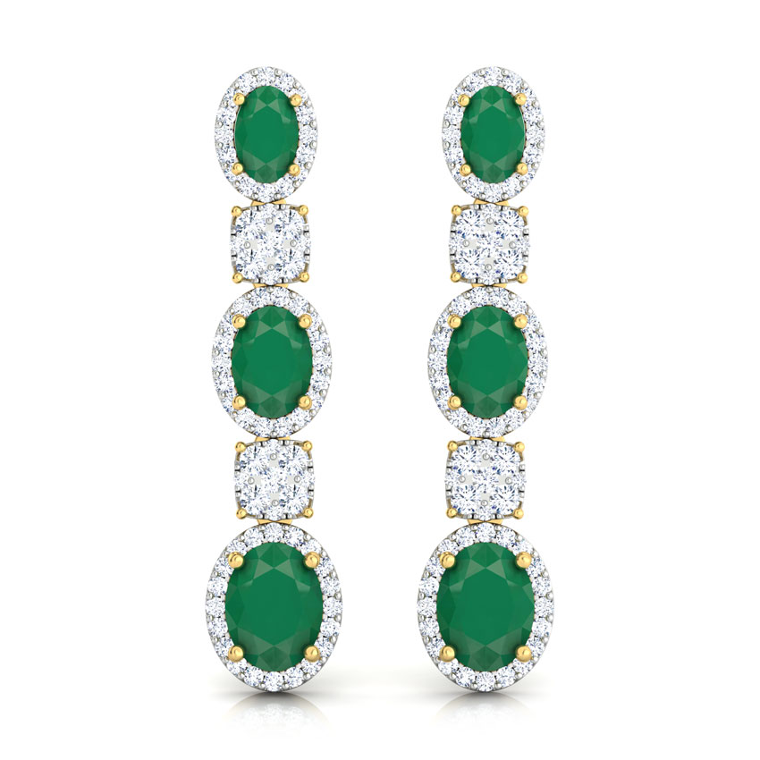 Quad and Oval Drop Earrings