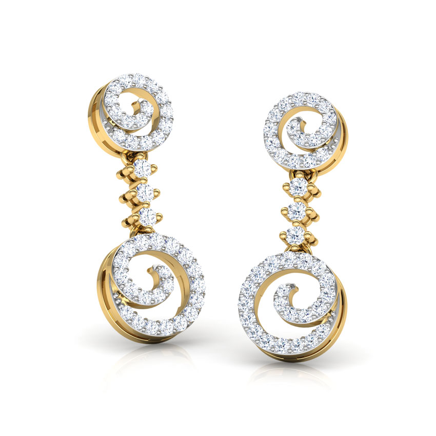 Salient Swirl Diamond Drop Earrings Salient Swirl Diamond Drop Earrings