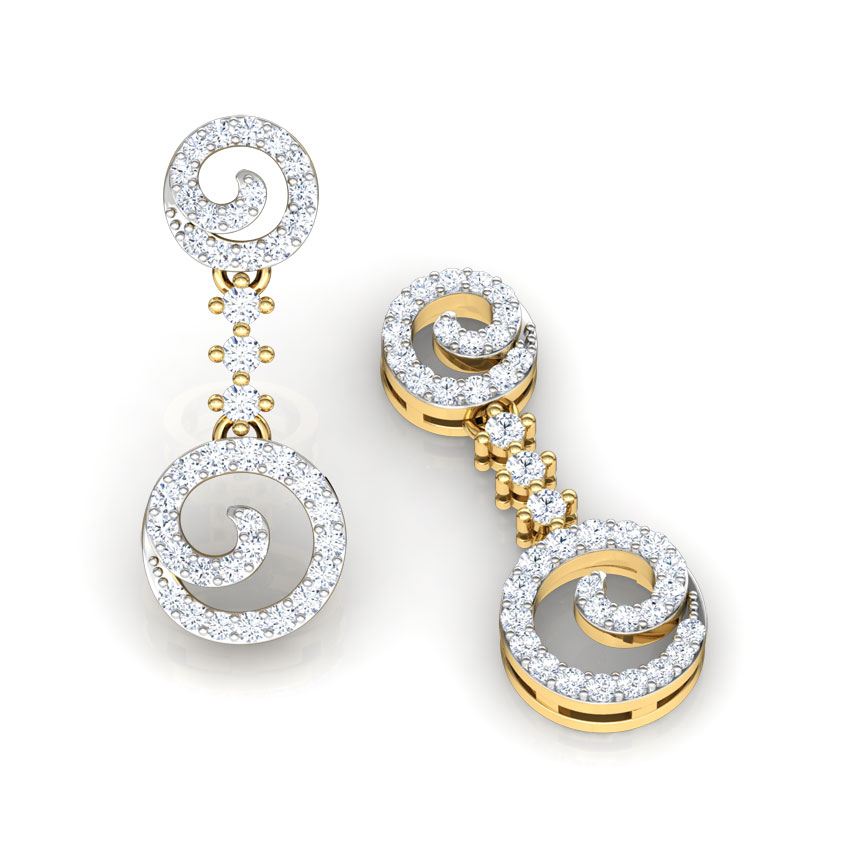 Salient Swirl Diamond Drop Earrings Salient Swirl Diamond Drop Earrings