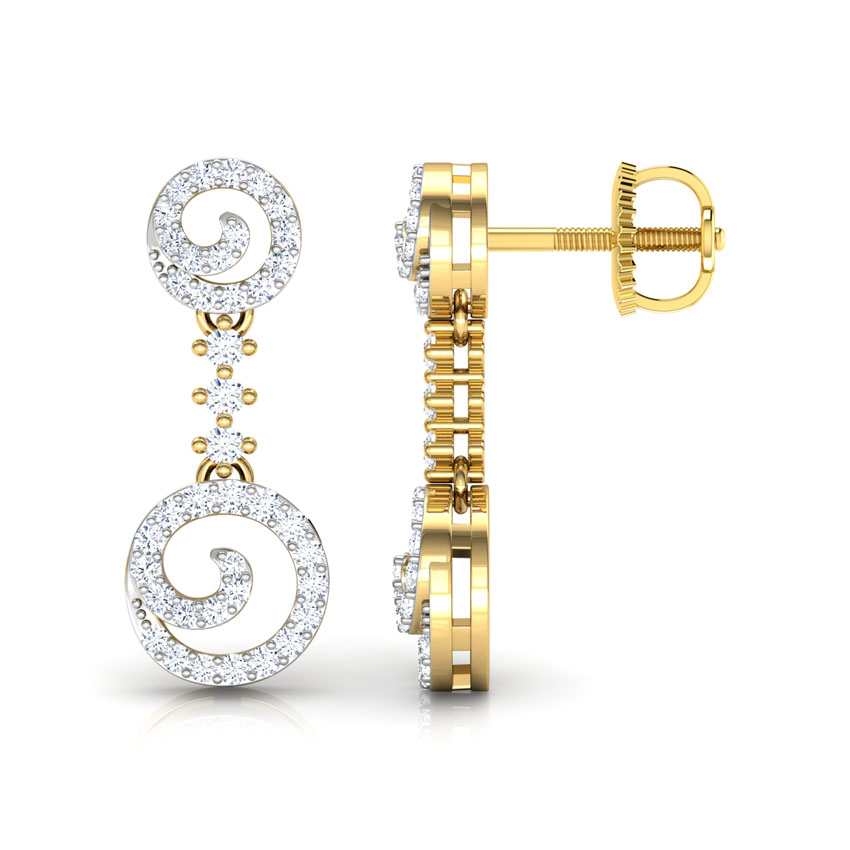 Salient Swirl Diamond Drop Earrings Salient Swirl Diamond Drop Earrings