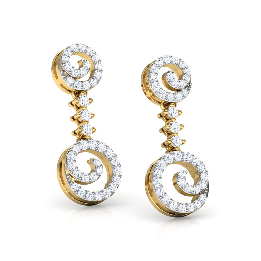 Salient Swirl Diamond Drop Earrings Salient Swirl Diamond Drop Earrings