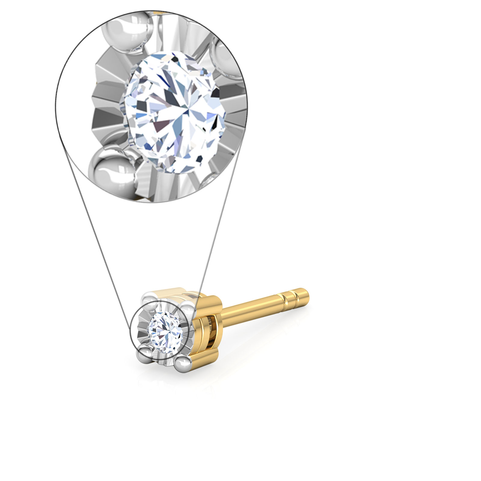 Mark Diamond Ear Stud for Men