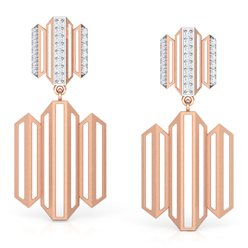 Eros Zigzag Diamond Drop Earrings